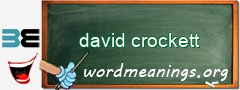 WordMeaning blackboard for david crockett